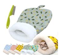 Cat Sleeping Bag for Indoor Cats, Cute Cartoon Cat Nest Bed Soft Plush Cat Cave Bed, Pet Mat Warming Pad Sack, Thickened Pet Pocket Quilt Bed, Washable Warm Bed for Cats (Gray)