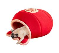Cat Sleeping Bag, Plush Cat Nest, Snuggle Sack For Pets, Warm Cat New Year Cat Cave Beds For Indoor Cats Plush - Thick Warm Cat And Dog Mat Kitten Cuddler Cat Sack For Indoor Cats Dogs Puppy Pets, Red