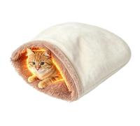 Cat sleeping bag - Plush Washable Foldable Portable Self Warming Cat Cave | Indoor Covered Cat Bed for Home Office Apartment Living Room Bedroom Bedside Desk Travel Winter Fall