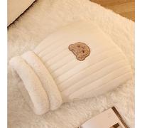 Cat Sleeping Bag Warm Plush Bed for Indoor Cats, Soft Fluffy Self Warming Cave with Tunnel Design, Cozy Hideaway for Kittens, Puppies, Rabbits in Winter (White,L)