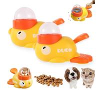 Cat Slot Machine Treat Dispenser, Cat Treat Slot Machine, Fun Duck-Shape Design for Interaction Treats Feeder, with Button (2PCS)