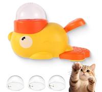 Cat Slot Machine Treat Dispenser - Duck Shaped Cat Feeders Toy, Fun Cartoon Animal Design for Puppies, Kittens, - Adorable Gift for Pet Lovers (Yellow)