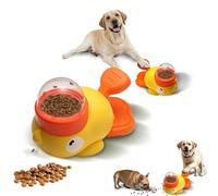 Cat Slot Machine Treat Dispenser, Interactive Duck Frenchie Toy, 2-in-1 Dog Interactive Slow Feeder Dog Food Puzzle Toy for Small & Medium Dogs, Reduces Bloating Anti-Gulping for Fun Mealtime (Orange)
