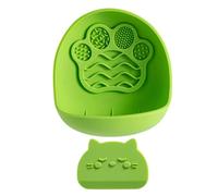 Cat Slow Feeder - Silicone Bowl | 5.11 Inches Suction Cup Pet Feeding Dish | Non Slip Dog Bowl, Wall Mounted Food Feeder with Spatula for Kitten Puppy Small Medium Large Pets, Home Living Room Floor