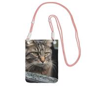 Cat Smashes Glass In Car Sac à main pour téléphone portable pour femme, pochette pour téléphone portable, étui portefeuille avec bandoulière rose pochette de voyage