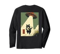 Cat Soccer UFO Abduction Art Japonais Manche Longue