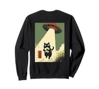 Cat Soccer UFO Abduction Art Japonais Sweatshirt