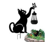 Cat Solar Light - Metal Garden Stack Lantern, décorative de cheminement de Chat en Plein air | Créative Animal Solar Yard Light, luminaire de Sculpture de Jardin fantaisis