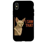 Cat Sphynx drôle J'Ai vu cet Humour de Chat sans Poils Coque pour iPhone X/XS