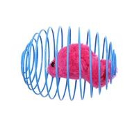 Cat Spiral Toy - Wire Spring Plush Mouse 8.5cm | Colorful Fun Stretchable Pet Games, Stimulating Cat Toys | For Home Outdoor Play Training Exercise Mental Stimulation Scratching Post Climbing Floor Tr