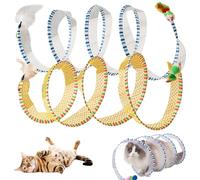 Cat Spiral Tunnel Toy 2pcs 25, 6 x 9, 8 dans Le Jouet de Chasse en Peluche spacieux en Forme de S pour Les Chats intérieurs, Lapins, Chiots (Bleu et Jaune)