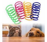 Cat Spring Lot de 100 Jouets de Printemps pour Chat - Jouet interactif pour Chat - Plumes en Spirale en Plastique - Jouet en Spirale pour Chat - Plumes en Spirale Multicolores - Spirale à Ressort