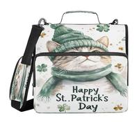 Cat St Classeur à 3 anneaux avec fermeture éclair de 3,8 cm avec poignée et bandoulière amovible Capacité de rangement pour l'école et le bureau