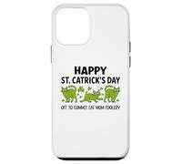 Cat St Patricks Off to Commit Cat Mom Foolery St Patrick's Coque pour iPhone 12 Mini