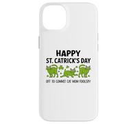 Cat St Patricks Off to Commit Cat Mom Foolery St Patrick's Coque pour iPhone 14 Plus