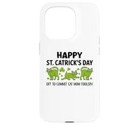 Cat St Patricks Off to Commit Cat Mom Foolery St Patrick's Coque pour iPhone 15 Pro