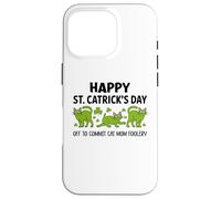 Cat St Patricks Off to Commit Cat Mom Foolery St Patrick's Coque pour iPhone 16 Pro