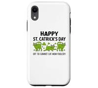 Cat St Patricks Off to Commit Cat Mom Foolery St Patrick's Coque pour iPhone XR