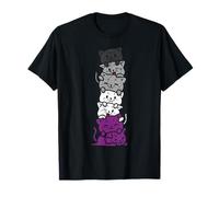 Cat Stack Asexual Pride Cute Ace Flag Animal Pet Lover Gift T-Shirt
