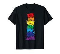 Cat Stack Rainbow Gay Pride Cute LGBT Animal Pet Lover Gift T-Shirt
