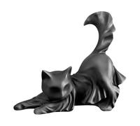 Cat Statue Home Decor - Halloween Cat Figure | Cats Stretching Black Figurine, Spooky Gothic Resin Sculpture, Desktop Display Ornament For Holiday Living Room Bookshelf Desk Bedroom Table Tabletop