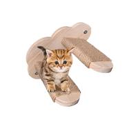 Cat Steps Wall, Solid Wood Wall Floating Stairway, Safe Elegant Kitten Shelves Perches, Space-Saving Climbing Furniture for Bedroom Living Room and Indoor Small Spaces