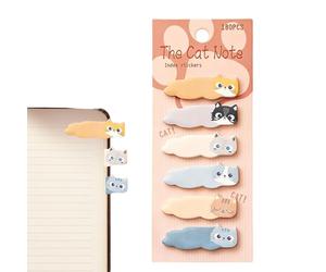 Cat Sticky Notes - 180 Sheets Cartoon Paper Markers for Students Women | Adhesive Fun Notes with Cute Cat Design, Office School Work Reminder Planner, Kids Teacher Study Supplies