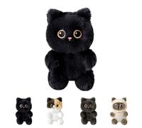 Cat Stuffed Animals, 2026 Cute Soft Plush Dolls, 6 inch Cat Plush Animals Birthday Gift, for Girls and Boys (Black Cat)
