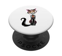 Cat Sugar Skull Dia de Los Muertos, Day of The Dead PopSockets PopGrip Adhésif