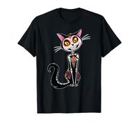 Cat Sugar Skull Dia de Los Muertos, Day of The Dead T-Shirt Graphique avec Valeur