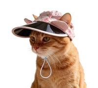 Cat Sun Hat - Pet Sun Protection Headwear, Cat Breathable Hat for Shielding, Lightweight Avian Fabric Device, Summer Accessory with Feline-Flair, Vital Pet Tool for Covering and Protecting