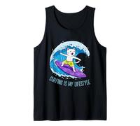 Cat surfe sur une vague - LE SURF EST MON STYLE DE VIE 1 - Fan Fun Débardeur