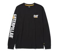 CAT T-Shirt à Manches Longues pour Homme avec Logo à Boucle de Gestion des Fils au Centre dans Le Dos, Noir, 3XL, Noir, 3XL