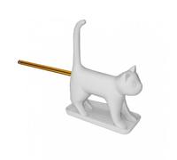 Cat Taille-crayons, motif chat blanc, miaule