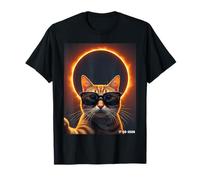 Cat Taking Selfie with Solar 2026 Eclipse Wearing Glasses T-Shirt