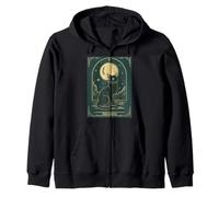 Cat Tarot Card - The Moon Vintage Style Tee Sweat à Capuche