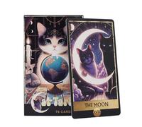 Cat Tarot Games - 78pcs English Version Tarot Oracle Deck, Clear Printed Wiccan Supplies, Portable Tarots Cards for Parties Divination Game, Mystical Cat Themed Spiritual Reading Set