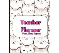 Cat Teacher Planner-Teacher Planner 25-26 School Year-Teacher Planner-Funny Teacher Planner-2025-2026 teacher planner weekly and monthly