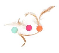 Cat Teaser Balle, 3pcs Chat Gonflable Boule Interactive Soft Flexible Cat Balls Toys Feather Toys Balls pour Chaton Chats Petits Chiens Chiots Dogies