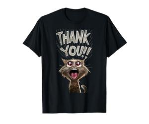 Cat Thank You Tee | Unique greeting from funny black cat T-Shirt