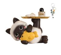 Cat Themed Ceramic Catchall Tray,Decorative Key & Jewelry Bowl for Entryway,Desk,or Shelf,for Cat Lovers,Home & Office Decor (E)