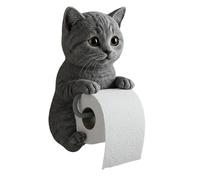 Cat Toilet Paper Holder Wall Mounted, Cute Animal Design, Space-Saving Roll Rack, Decorative and Functional Dispenser for Dorm Bathroom RV Travel Home Kitchen Use 9.06x6.69x5.12in