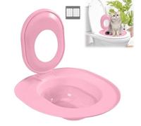 Cat Toilet Seat Training Kit,Flushable Removable Pet Toilet Training System,Reusable Plastic Trainer for Pet Cleaning,Portable Trainer for Home Shop Pet Potty (Pink)