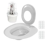 Cat Toilet Trainer Kit - Indoor Potty Training Set, Litter Tool with Suction Cup Base for Kitten, No Drilling Installation for Apartment Floor Home, Pet Supplies for Easy Toilet Transition