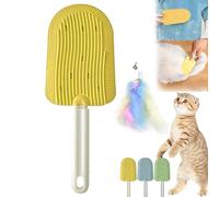 Cat Tongue Comb, Cat Tongue Brush, Cat Tongue Licking Hair Comb, Cat Grooming Brush, Pet Ice Cream Massage Comb, Soft Massage Tongue Brush for Shedding (Yellow)