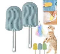 Cat Tongue Comb, Cat Tongue Brush, Cat Tongue Licking Hair Comb, Cat Grooming Brush, Pet Ice Cream Massage Comb, Soft Massage Tongue Brush for Shedding (2Pcs Blue)