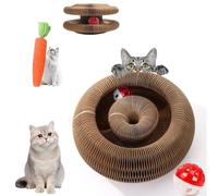 Cat Toy, 2-in-1 Magic Organ Cat Scratching Boards, for Relieving Cat Anxiety, 3-Folding Interactive Pet Cat Scratch Board, for Indoor and Outdoor Use