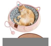 Cat Toy Basket Pillow, Washable Soft Pet Sleeping Pad, Anti-Slip Cat Comfort Nest Mat Design, Plush Indoor Resting Cushion Bed, Calming Pet Lounge Style, for Home Bedroom Living Space Use