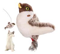 Cat Toy Bird, Sparrow Catnip Toys Simulation Bird Toy, Interactive Cat Toys, Flapping Chirping Cat Enrichment Toys with 3 Modes, USB Rechargeable for Indoor Cats for Play and Exercise