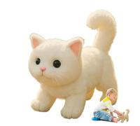 Cat Toy, Electric Stuffed Animal, 19x11x17cm Kitten with, Reusable Plush Walking Creature, Interactive Robot with Cute Style, for Kids Daughter Girls Boys and Son